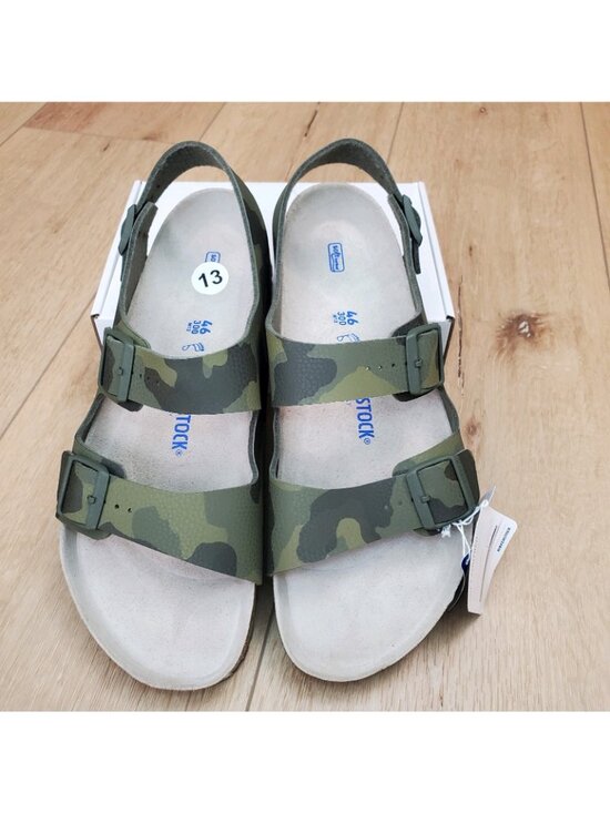 Birkenstock Mens Size 13 Sandals Milano Soft Footbed Birko-Flor Green Camo NEW
